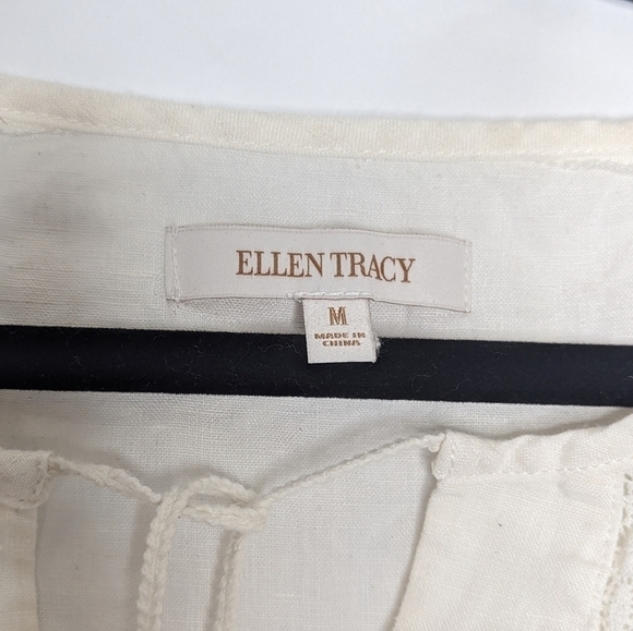 Ellen Tracy Top Linen Sheer - Picture 3 of 4